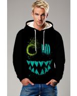 Toxic Smirk Hoodie – Black with Fluorescent Grin Graffiti