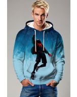 Reverse Drop Hoodie – Light Blue Hoodie with Urban Hero Freefall Art