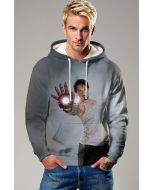 Gray Iron Legend Pullover Hoodie – Arc Reactor Glow Print