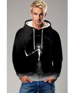 Black Silhouette Warrior Hoodie – Mysterious Glow Edition