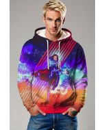 Storm Pulse Hoodie – Deep Space Blue with Red Lightning Icon