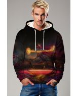 Mystic Power Graphic Hoodie – Bold Red & Black Pullover for Men