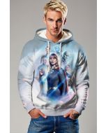 Sky-Blue Supergirl Hoodie – Empowered Graphic Pullover for Heroes at Heart