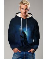 Marvel Loki Inspired Men’s Dark Blue and Gold Staff Pullover Hoodie