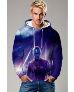 Guardians of the Galaxy Inspired Nebula Blue and Purple Sci-Fi Pullover Hoodie