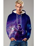 Guardians of the Galaxy Inspired Star-Lord Blue and Purple Cosmic Pullover Hoodie