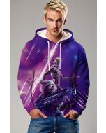 Guardians of the Galaxy Inspired Rocket and Groot Purple Cosmic Pullover Hoodie