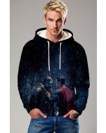 Batman vs Superman Rain Showdown Hoodie – Dark Rivalry