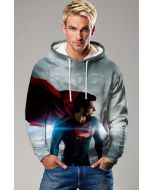 Superman Sky Sentinel Hoodie – Red Cape & Steel Blue Armor