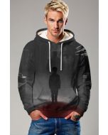 Shadowed Path Hoodie – Black & White Street Silhouette