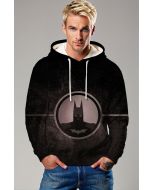 Dark Knight Emblem Hoodie – Black & Grey Minimalist Batman Design