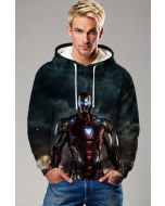 Iron Man Arc Reactor Glow Black & Red Marvel Design Pullover Hoodie