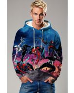 Spider-Man Into the Spider-Verse Team Battle Skyline Marvel Design Pullover Hoodie