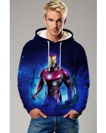 Iron Man Quantum Armor Blue Glow Pullover Hoodie
