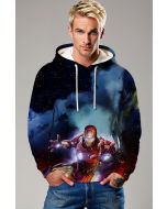 Iron Man Cosmic Battle Scene Pullover Hoodie