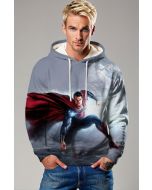 Steel Resolve – Light Grey Superman Hoodie