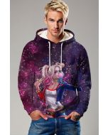 Harley Quinn Galaxy Pop Hoodie – Purple Pink Bubblegum Chaos Pullover
