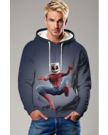 Marshmello Spidey Drop Hoodie – Grey Blue Hero Beats Pullover