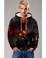 Superman Fallen Flame Hoodie – Black Suit Hero Firestorm Pullover