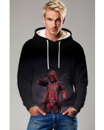 Crimson Salute Hoodie – Red & Black Deadpool Tribute Pullover