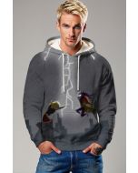 Chibi Clash Hoodie – Stormy Rooftop Showdown