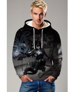 Deadpool Domino Casting Hoodie - Action-Packed Black & White Design