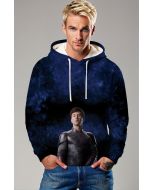 The Druig Hoodie in deep blue showcases the commanding presence of Druig