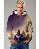 This Phastos Hoodie showcases an iconic image of Phastos in his superhero suit