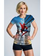 Spider‑Man & Iron Man Dynamic Graphic T‑Shirt – Blue