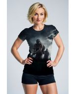 Dark Black Tactical Squad Graphic T‑Shirt