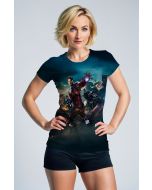 Dark Blue Avengers Iron Man Graphic T‑Shirt