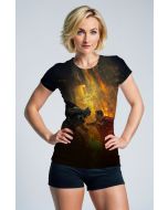 Black & Orange Batman vs Superman Graphic T‑Shirt