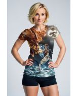 Brown & Blue Anime Battle T‑Shirt