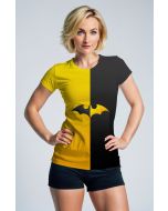 Superhero Bat Logo Graphic Apparel – Yellow & Black T‑Shirt
