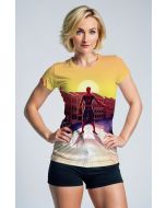 Sunset City Hero Graphic Apparel – Golden Yellow T‑Shirt