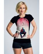 Edge Scene Art Tee – Black & White Red Highlight Edition