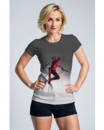 Dark Gray & Black Daredevil Action Graphic T‑Shirt – Bold Hero Style