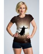 Brown Heroic Silhouette Graphic T‑Shirt – Epic Sunset Flight