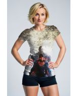 Light Gray Dark Superman Graphic T‑Shirt – Intense Heroic Vibe