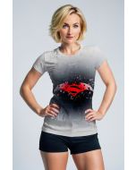 Light Gray Superman vs Batman Graphic T‑Shirt – Bold Hero Clash Tee