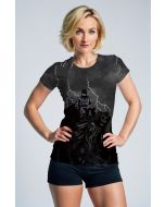 Batman Lightning Scene T‑Shirt – Charcoal Gray Casual Tee