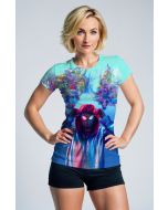 Bright Blue Urban Spider Graphic T‑Shirt