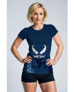 Deep Blue Venom Face T-Shirt – The Villain Look, Simplified
