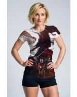 Red Gradient Avengers Graphic Tee – Bold Hero Lineup Shirt