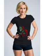 Black Gamma Fury Tee – Red & Green Hulk Shadow Print