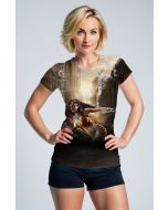 Golden-Red-Blue Tee – Fierce Urban Heroine Art