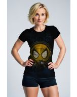 Web Signal Tee – Black Short Sleeve with Gold Spider Mask Icon