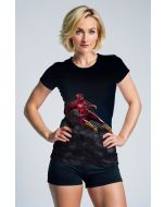 Lightning Sprint Tee – Navy Short Sleeve with Red Streak Hero Graphic