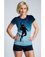 Into the Web Tee – Light Sky Short Sleeve with Leap Silhouette Print