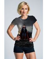 Skyline Sentinel Short Sleeve Tee – Gray Base with Cinematic Hero Print